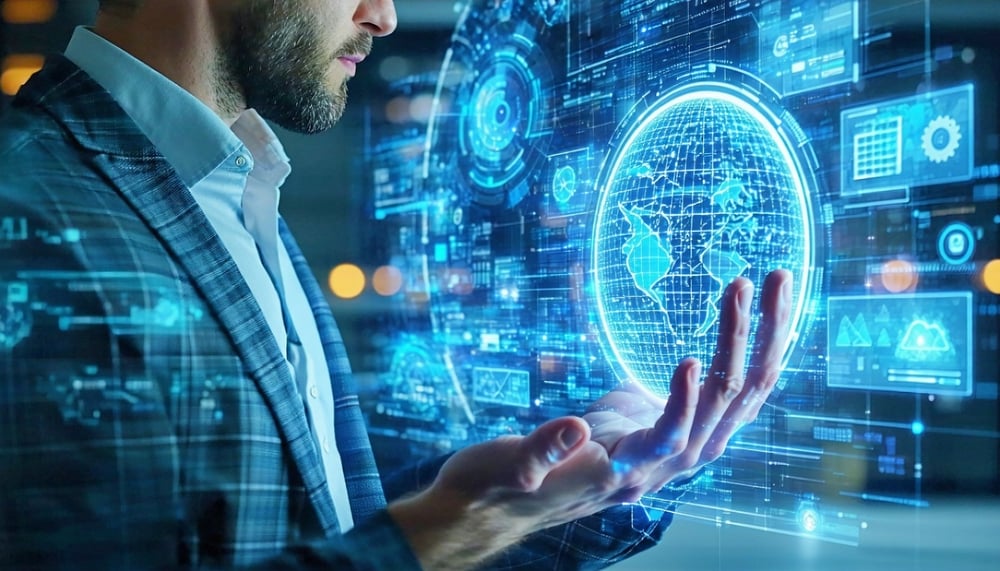 Illustration av digital transformation och AI-lösningar